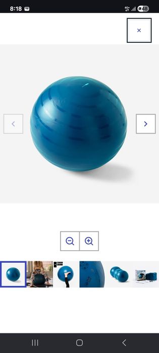 Minge Fitness Gym ball Mărimea 2 (55-60 cm) Albastru