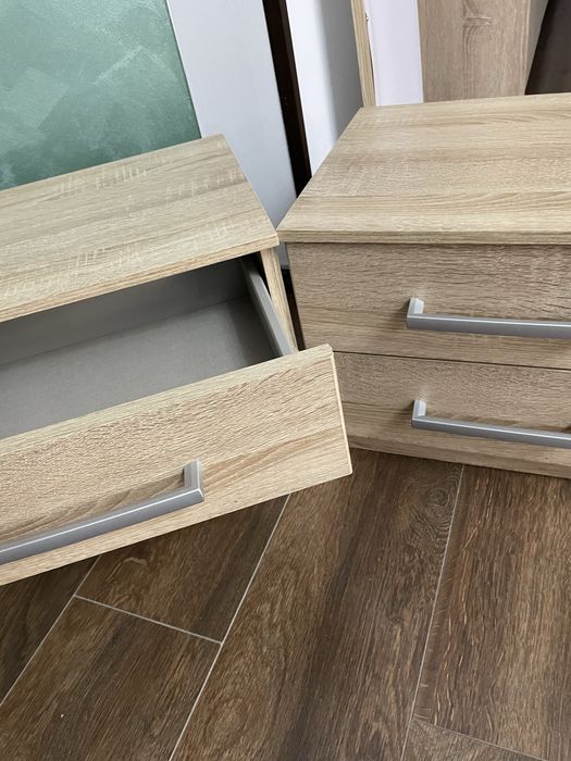 Noptiere ca noi lemn bej 42x32x32