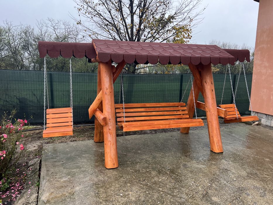 Leagan rustic din lemn rotund