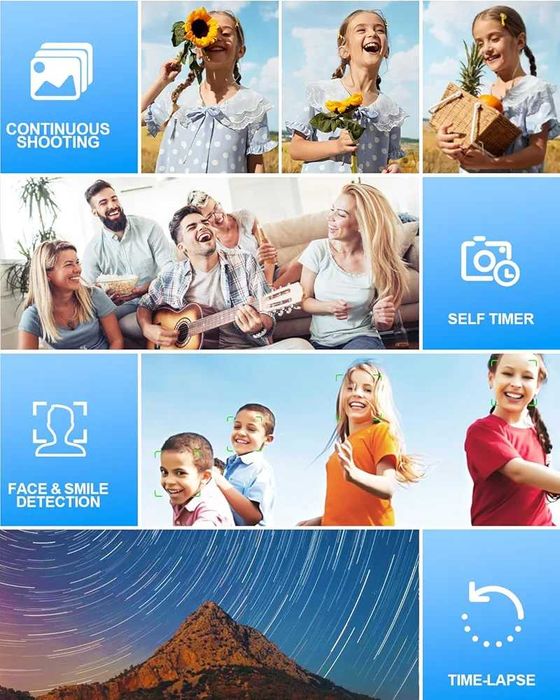 Чисто нов 4K 50MP фотоапарат Автофокус, 32GB карта, 2 батерии, черен..