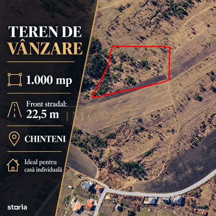 Teren 1000 mp, pretabil constructie casa, Chinteni