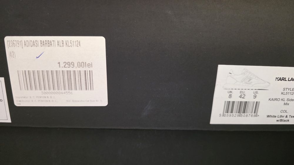 KARL LAGERFEL 42 NOI in cutie cu etichete *nike*puma*adidas