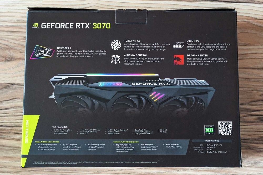 MSI GeForce RTX 3070 Gaming Trio X – Топ състояние, Пълен комплект