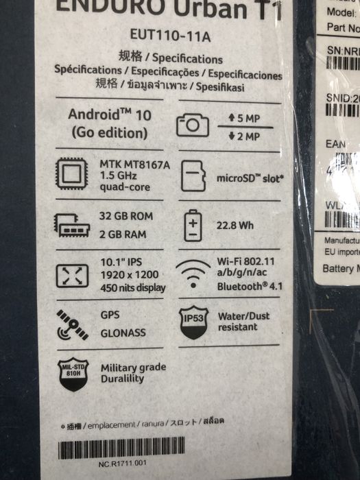 Tableta Acer ENDURO Urban T1 android 10 display 10 canoua la cutie