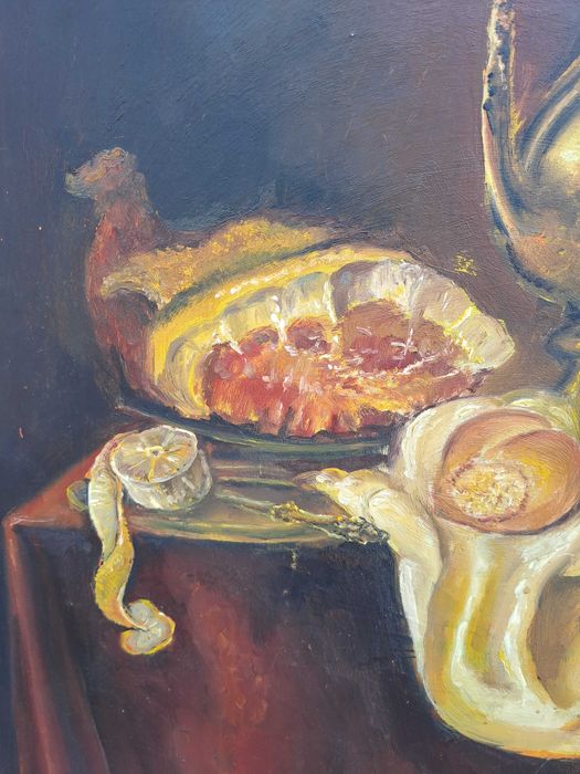tablou pictura pe pfl 54/57 cm semnat