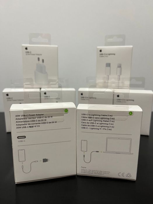Incarcator Apple 20W / Cablu Apple USB-C - Lightning 1m / 2m