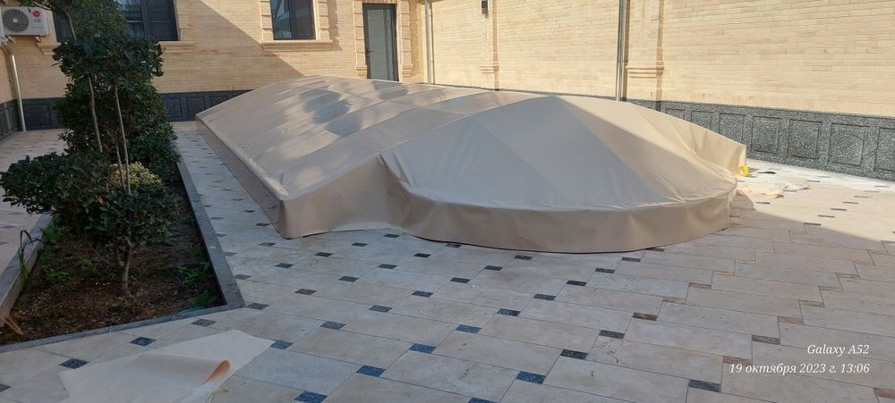 Банер брезент, тент натягиваем навес беседка бассейн Baner basseyn