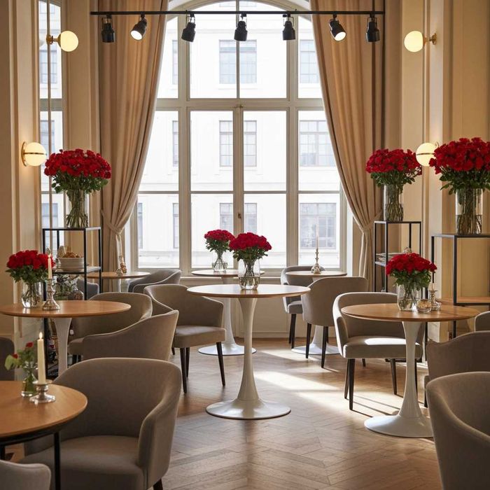 Masa Rotunda, Blat MDF Finisaj Lemn, Picior Metalic. Pentru Bar, Bistro, Cafenea