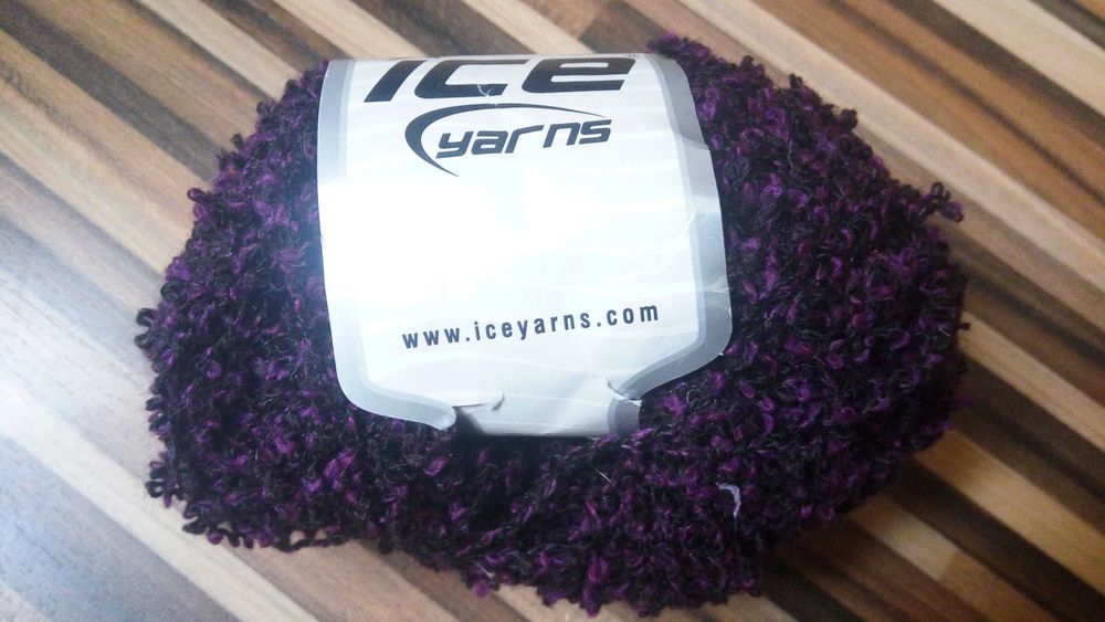 fir boucle Ice, degrade mov-negru, pentru tricotat /crosetat