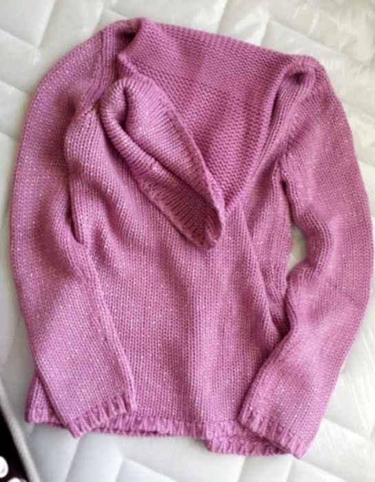 ПРОМО! пуловер-поло с пищна яка и сребристи нишки