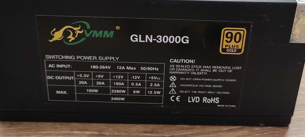 Захранване за компютър или риг за криптовалути - ADX GLN-3000G