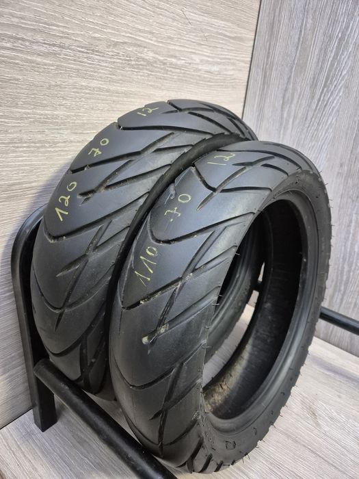 Set anvelope moto 110 70 12 cu 120 70 12 Duro
