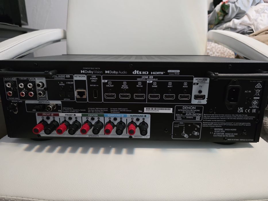 Receiver AV 5.2 Denon AVR-S670H – 8K, HDR10+, Wi-Fi, HEOS