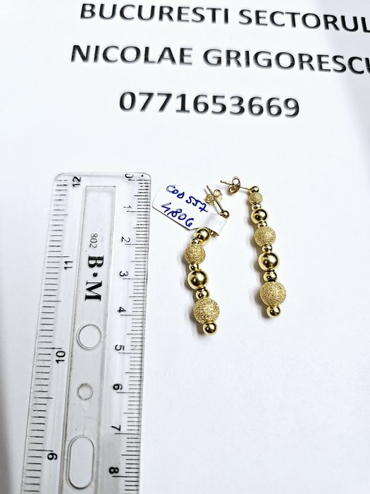 Vand cercei din aur 14 k 4.8 g cod 557