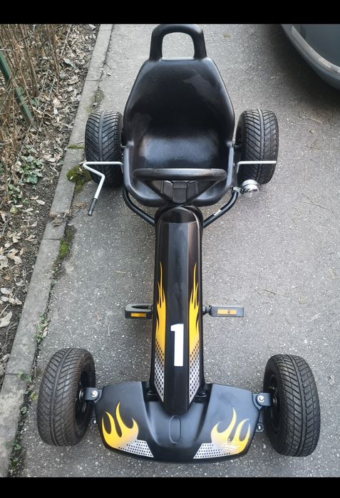 Kart/Cart cu pedale PUKY F1 pentru copii de la 6 la 12 ani, negru