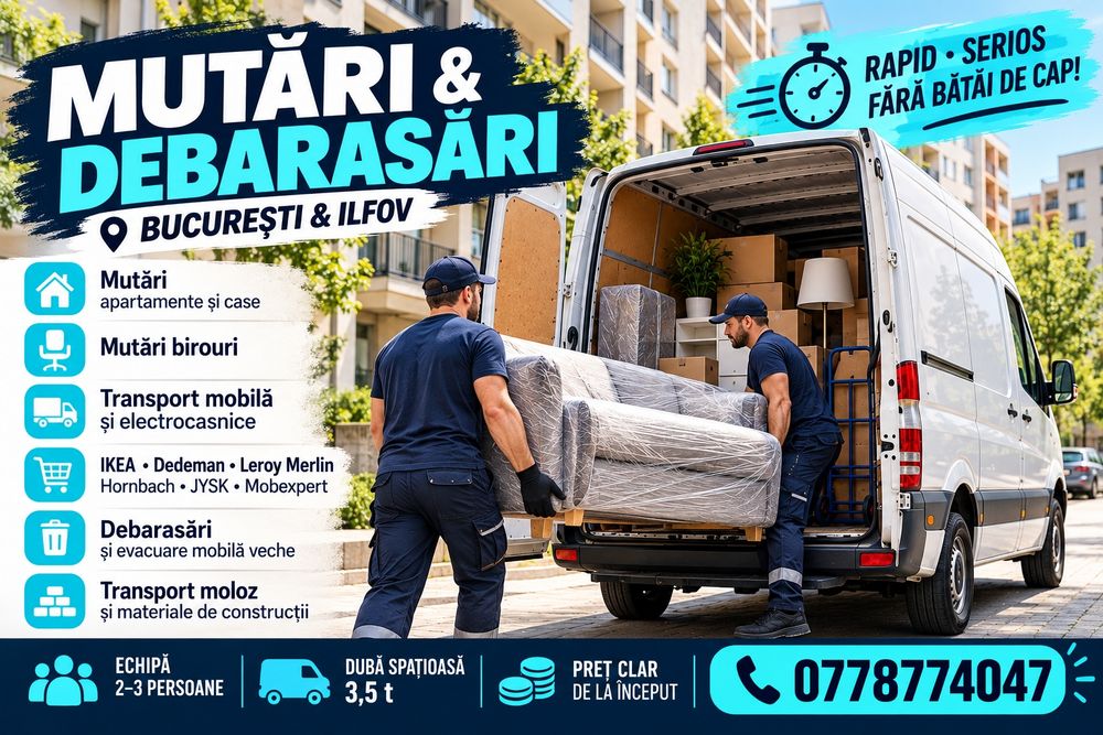 Transport marfa relocari debarasari mobilier mutari canapele mobila