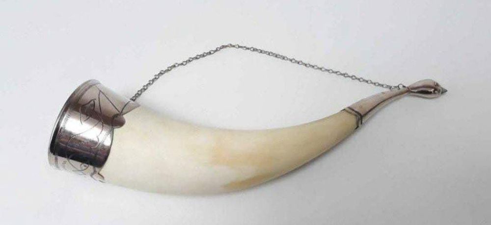 Corn de bivol pentru vin, traditional rusesc, argint , vanatoare,copii