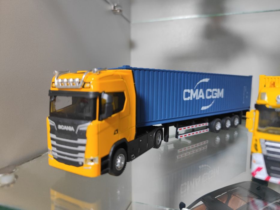 Фура трак Тягач Железная машинка контейнер масштабная модель - Доставк