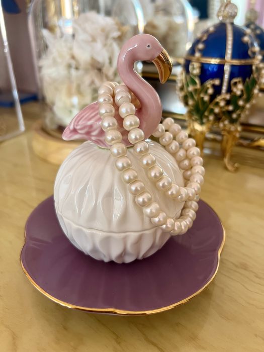 Шкатулка для украшений фламинго