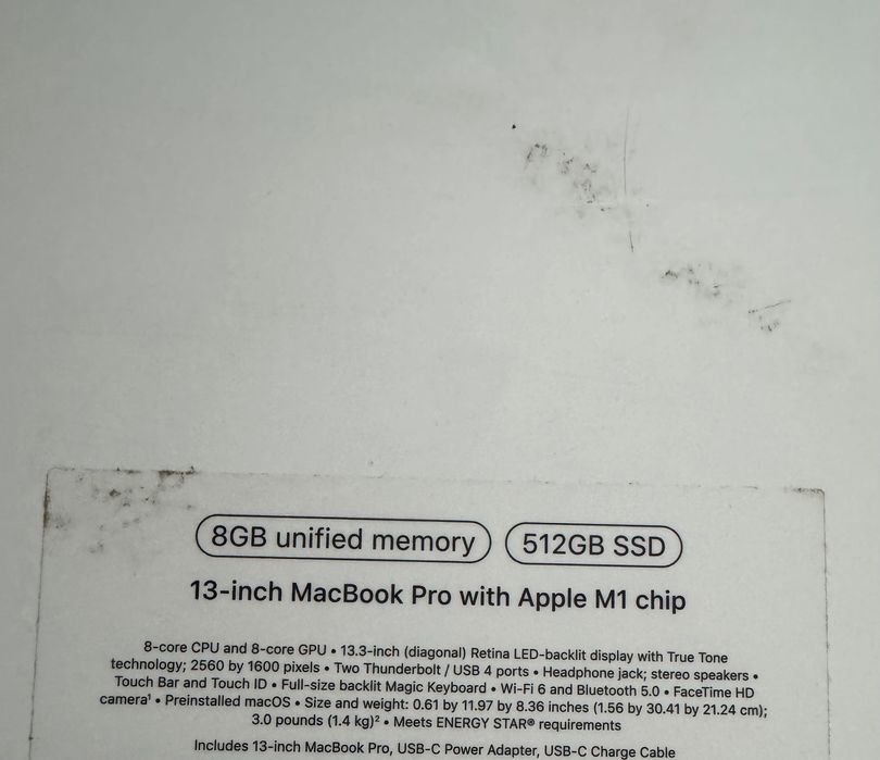 MacBook M1 PRO  512 gb SSD