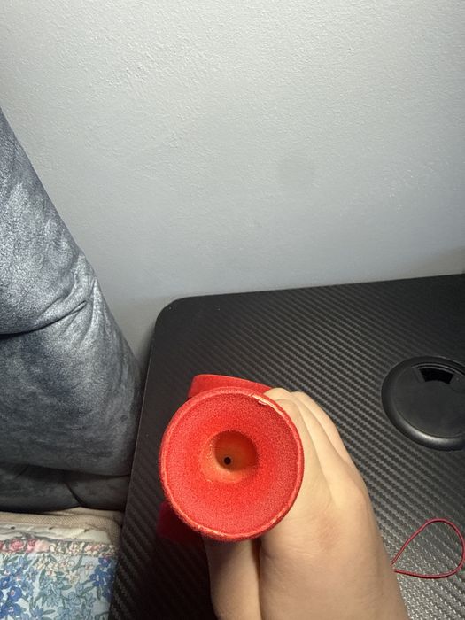 Fuzzy red turbo shape