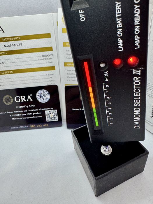 Сребърни обеци с мойсанит (Диамант) 0.5 карата