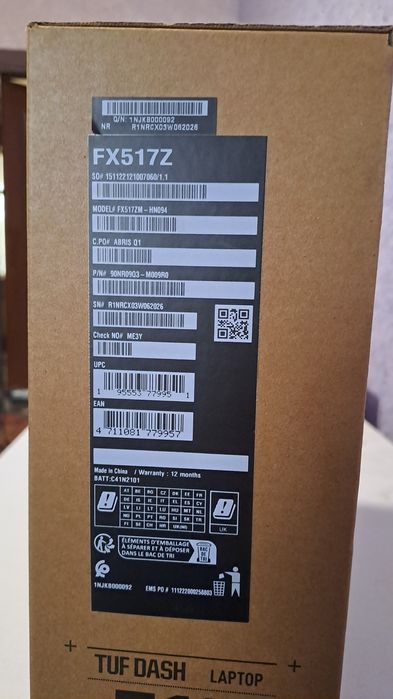 Asus TUF DASH F15 Gaming notebook