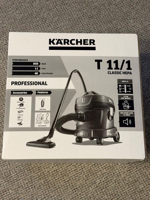 Aspirator profesional uscat T 11/1 Classic HEPA Sigilat