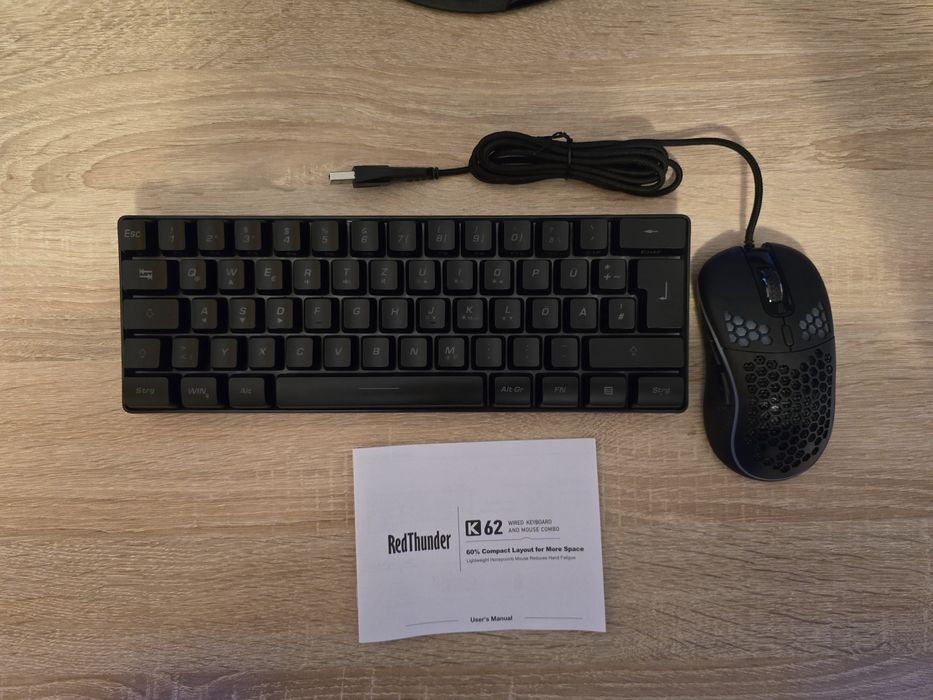 Kit Gaming Tastatura + Mouse RGB ( Tastatura 60% ) RedThunder K62
