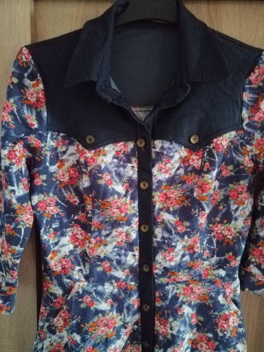 Rochie denim cu buzunare