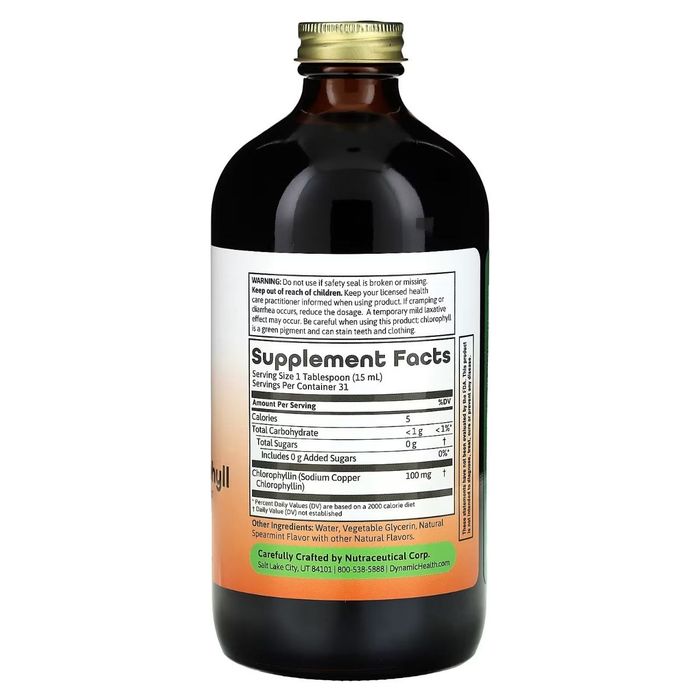 Хлорофилл Dynamic Health, Liquid Chlorophyll, Natural Spearmint