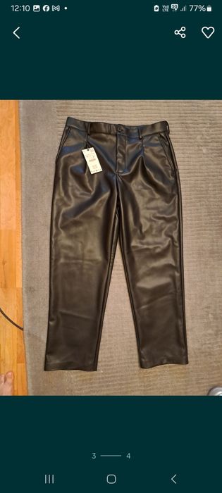 Pantaloni din piele eco model Balmain,46