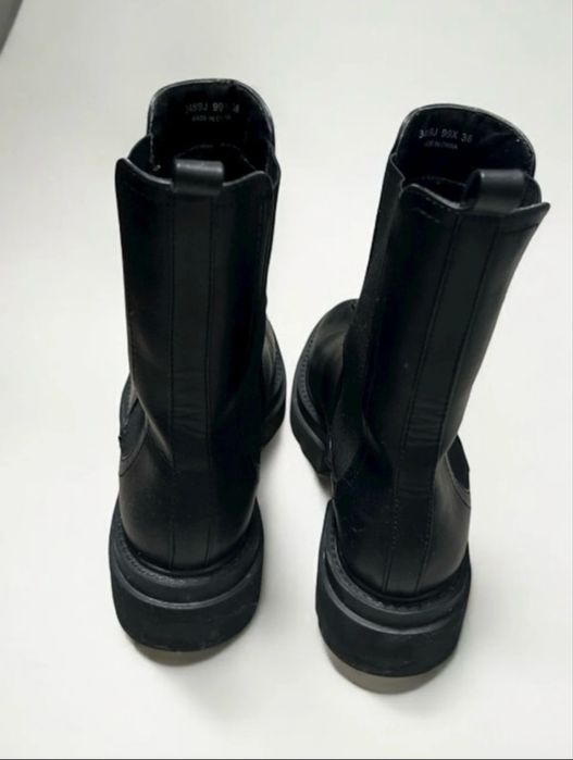 Ghete damă negre stil combat – talpă groasă