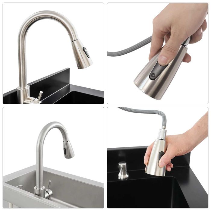 chiuveta inox o cuva mare 90x60x80 cm completa baterie