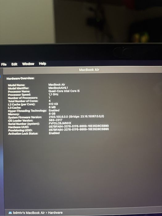 Apple Macbook air 13 i5 2020