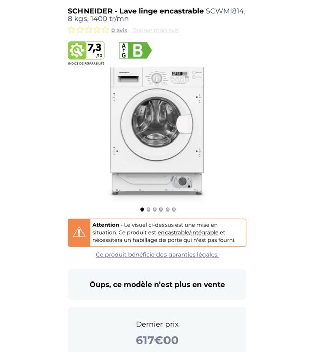 Masina de spalat rufe încorporabilă Schneider SCWMI814