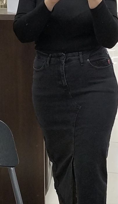 Джинсовая юбка длина миди