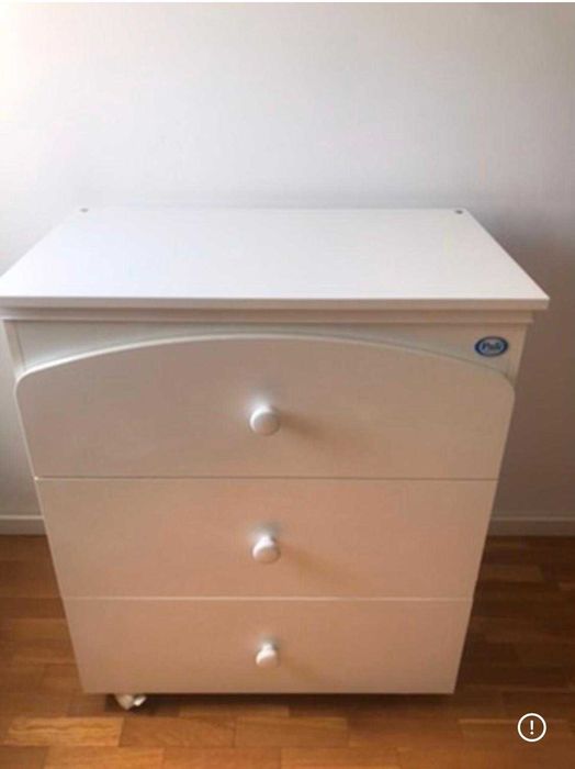 Comoda bebe PALI ITALIA Alb 3 Setare Cadita Detasabila  Masuta Infasat