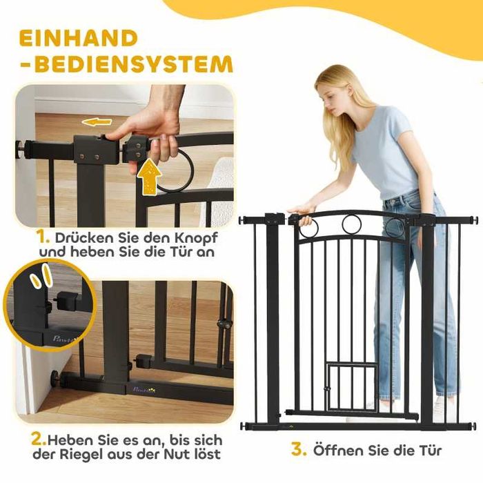 PawHut Врата за домашни любимци, 96 см, регулируема ширина 76-104 см