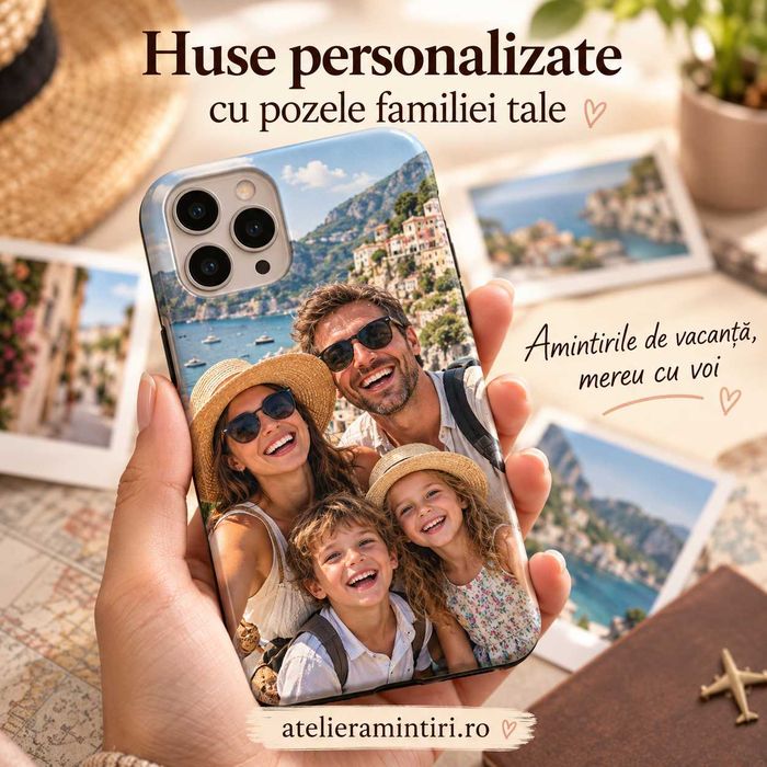 Husa Personalizata iPhone 11 12 13 14 15 16 17 Pro Max Plus – Poza Familie, Copii, Mama, Tata, Cadou Personalizat