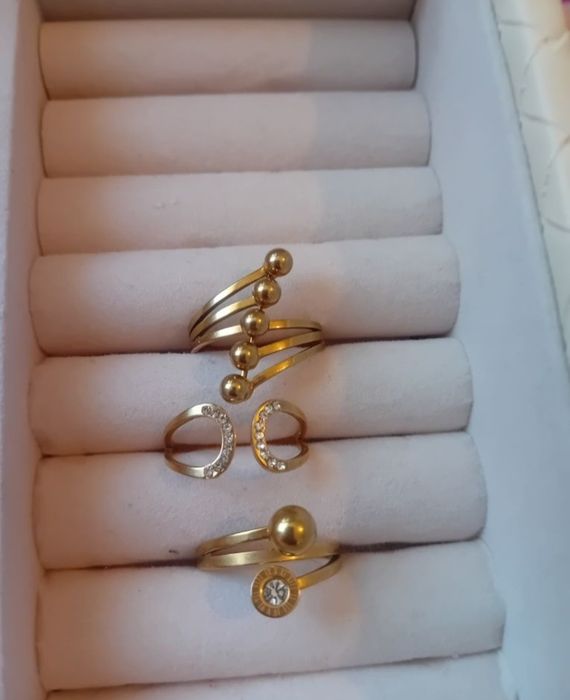 Inele Din otel inoxidabil Suflate cu aur de 14k