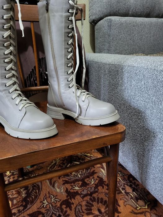 Сапоги женские кожаные