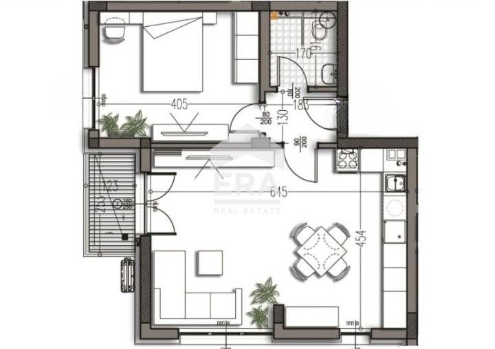Панорамен двустаен апартамент в новострояща се кооперация на етап Акт