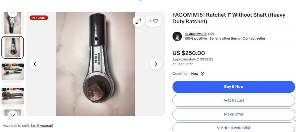 FACOM M.151 - Тресчотна глава без дръжка 3/4'' като нова