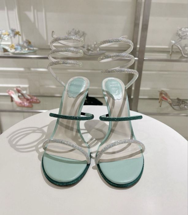 Sandale Rene caovilla piele naturala pe stoc