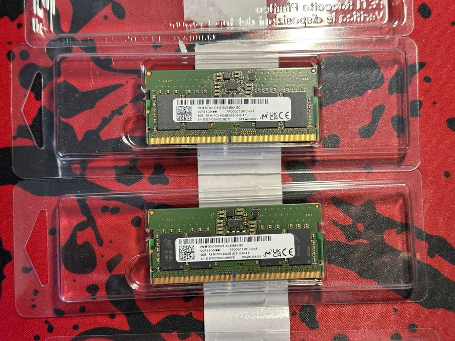 Kit 16GB (2x8GB) DDR5 4800MHz SO-DIMM Micron | RAM Laptop Lenovo HP Dell ASUS Acer