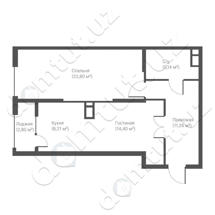 2 ком, Новый Узбекистан, с кадастром (CH)
