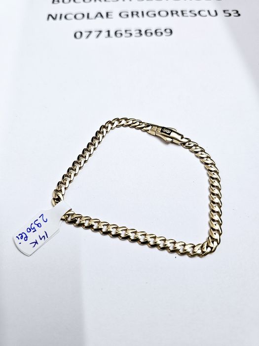 Vand bratara cuban din aur 14 k 5.64 g cod 912