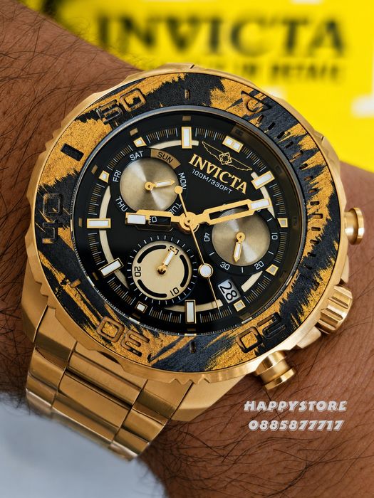 INVICTA Carbon Hawk Gold 48 mm, Инвикта нов мъжки часовник