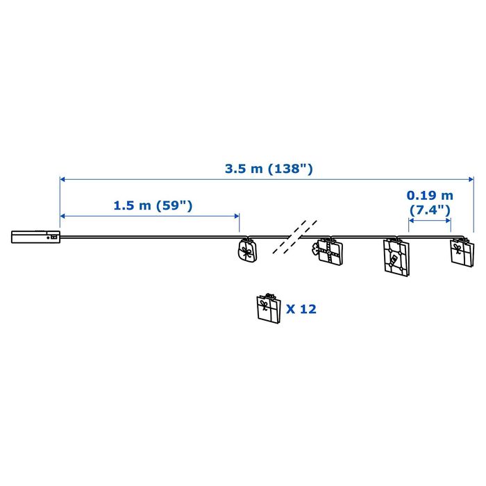Ghirlanda led 12 becuri, cu baterii, cutie cadou
